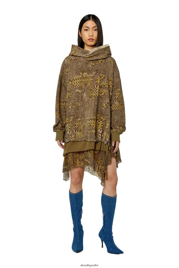 Diesel д-роли-качулка Жени FTRH4D838 облекло военно зелено