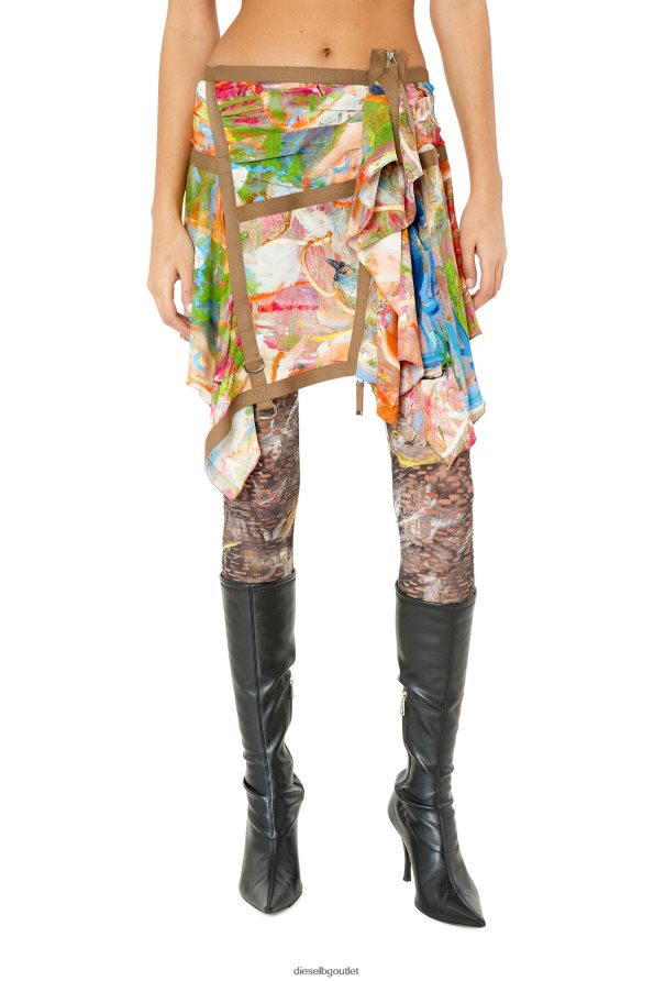 Diesel o-diantha-печат Жени FTRH4D1033 облекло кафяво/червено