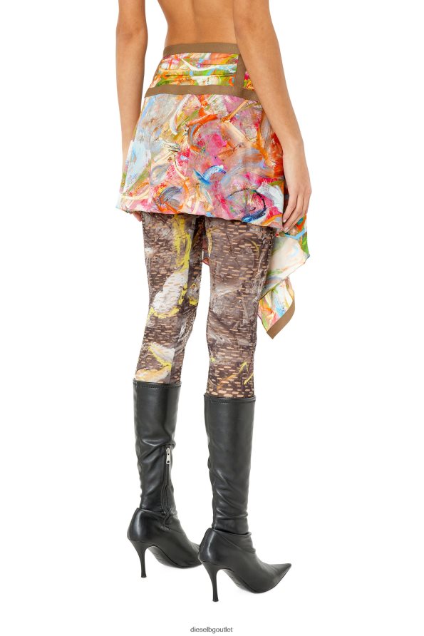 Diesel o-diantha-печат Жени FTRH4D1033 облекло кафяво/червено