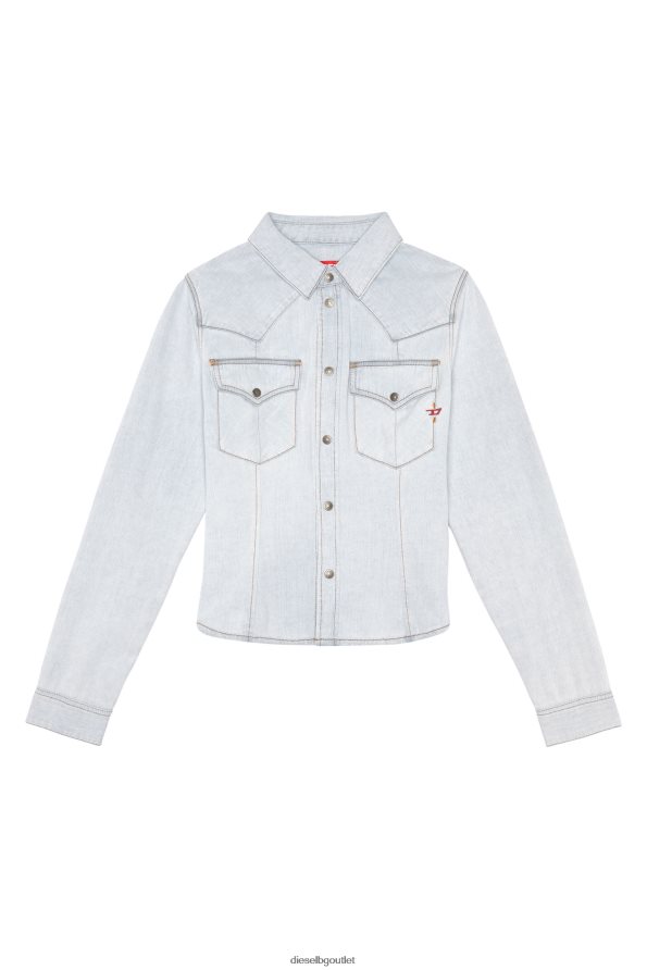 Diesel де-рин западна риза Жени FTRH4D968 облекло светло синьо