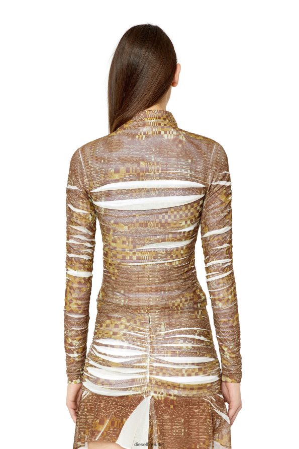 Diesel c-адонис Жени FTRH4D966 облекло кафяво/бяло