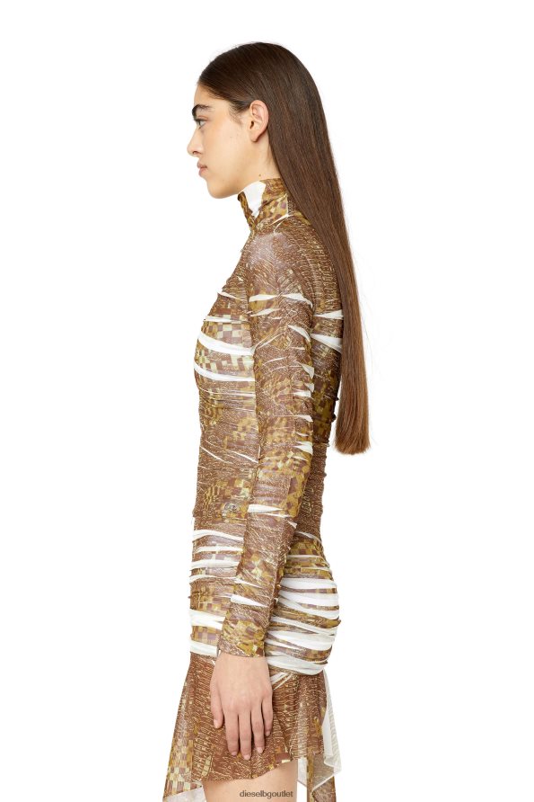 Diesel c-адонис Жени FTRH4D966 облекло кафяво/бяло