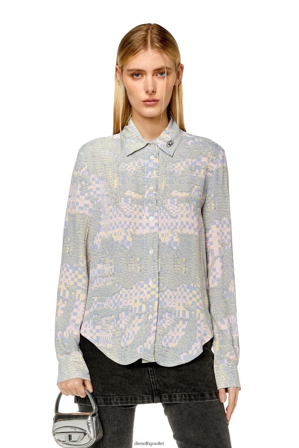 Diesel c-gisey-aop Жени FTRH4D967 облекло розово/зелено