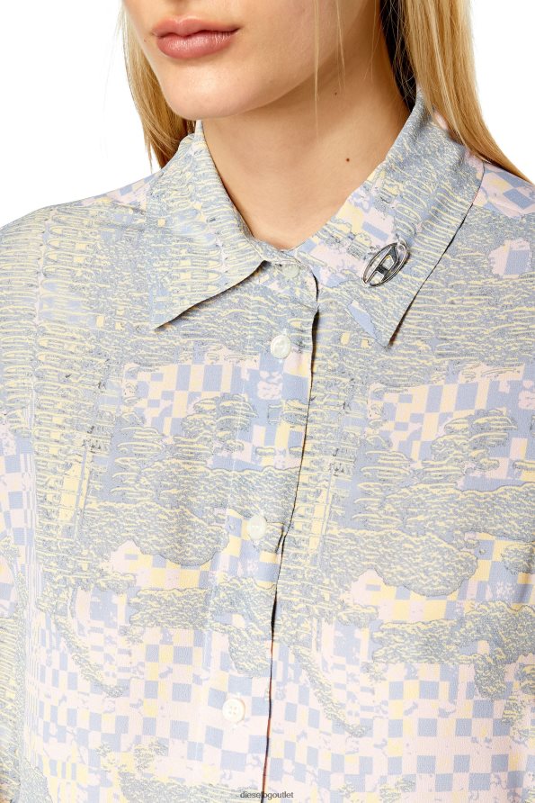 Diesel c-gisey-aop Жени FTRH4D967 облекло розово/зелено