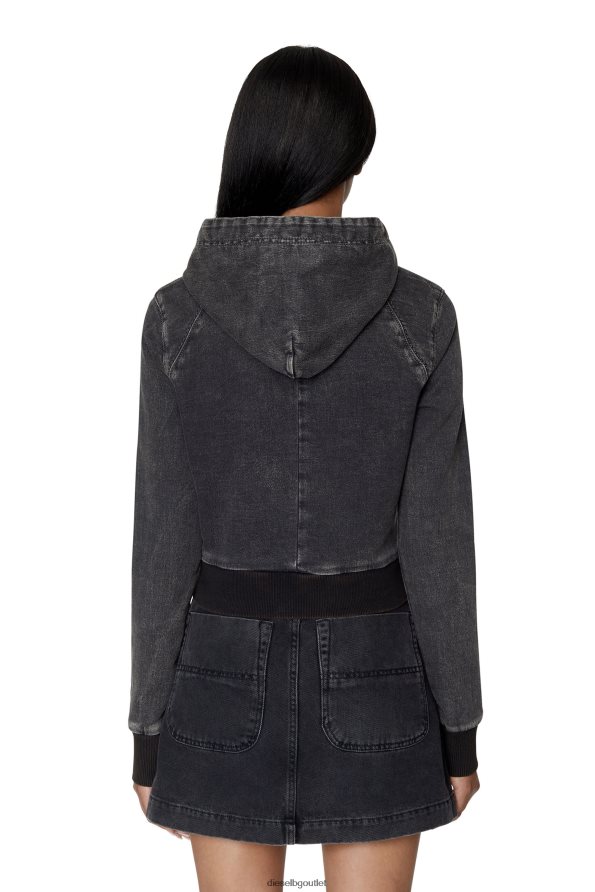 Diesel дънкова качулка d-angy track Жени FTRH4D898 облекло черно/тъмно сиво