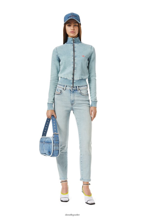 Diesel дънков суичър d-emy track Жени FTRH4D906 облекло светло синьо
