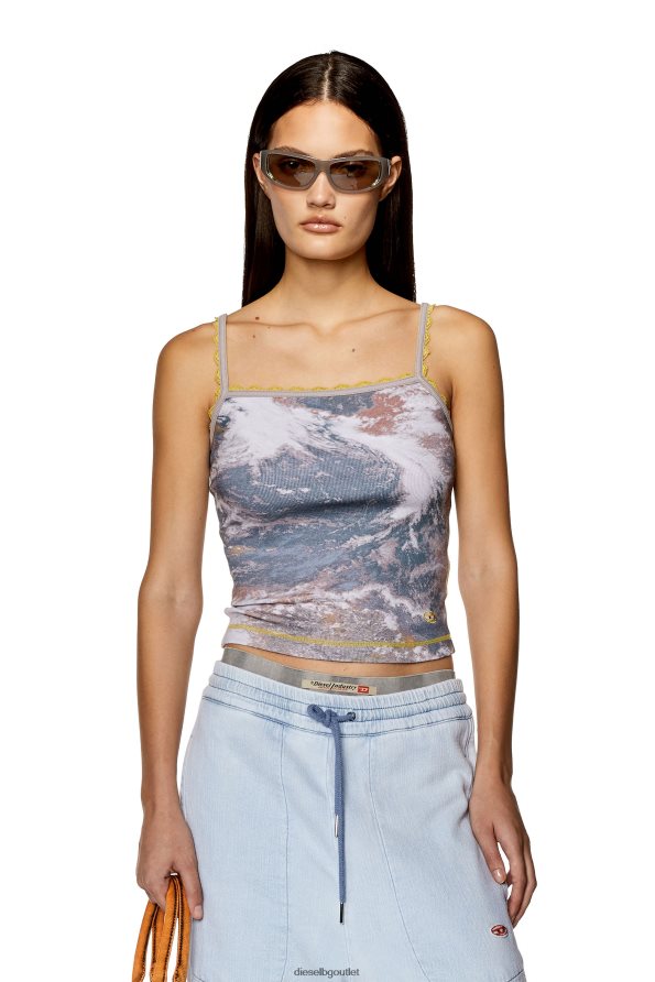 Diesel т-хоп-дантела Жени FTRH4D916 облекло бяло