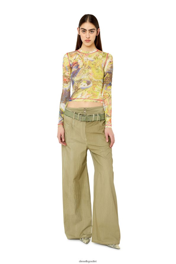 Diesel t-claddy Жени FTRH4D960 облекло бяло/жълто