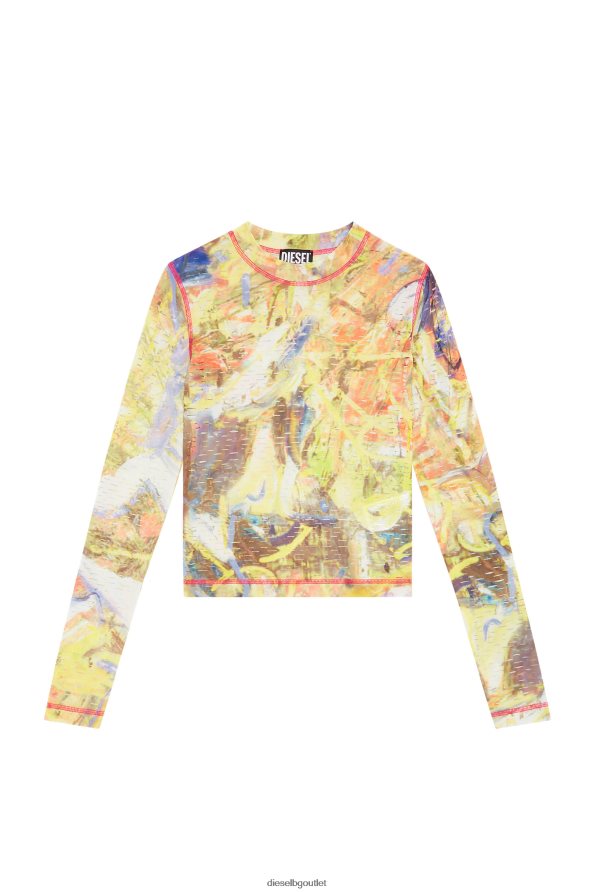 Diesel t-claddy Жени FTRH4D960 облекло бяло/жълто