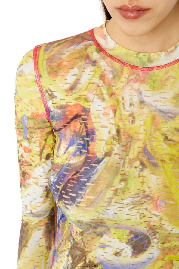 Diesel t-claddy Жени FTRH4D960 облекло бяло/жълто