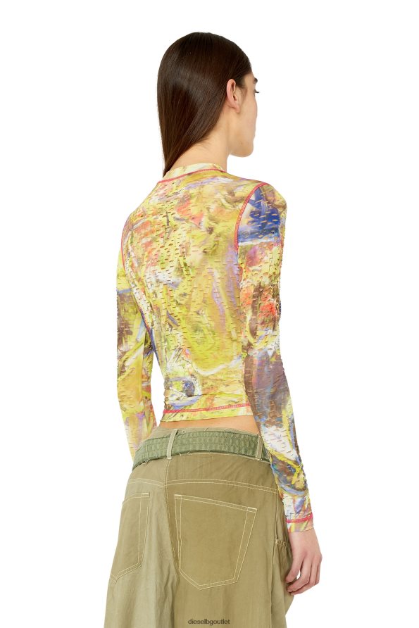 Diesel t-claddy Жени FTRH4D960 облекло бяло/жълто