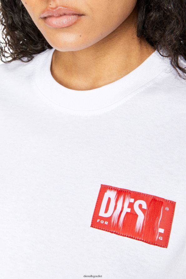 Diesel t-rowylabel Жени FTRH4D922 облекло бяло
