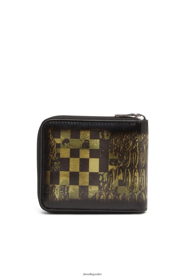 Diesel двойно сгънат цип за монети xs мъже FTRH4D565 аксесоар черно/зелено