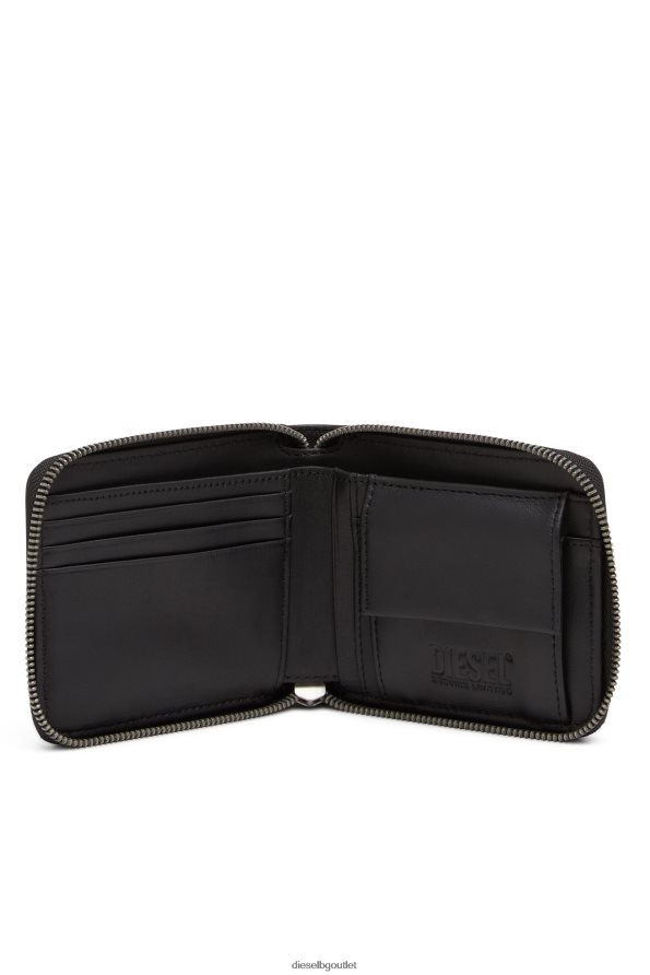 Diesel двойно сгънат цип за монети xs мъже FTRH4D565 аксесоар черно/зелено