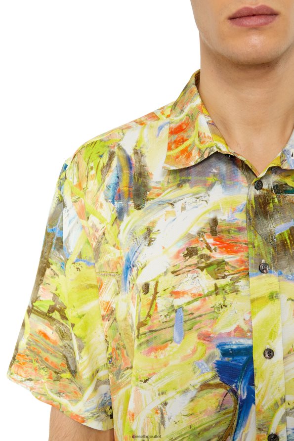 Diesel s-umbe-ssl-печат мъже FTRH4D320 облекло зелено/жълто
