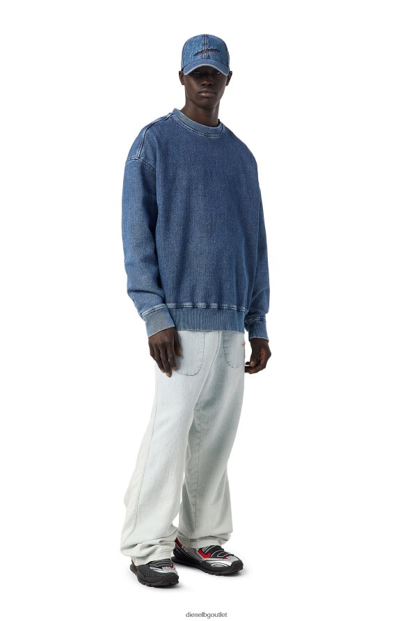 Diesel дънков суичър d-krib мъже FTRH4D152 облекло средно синьо