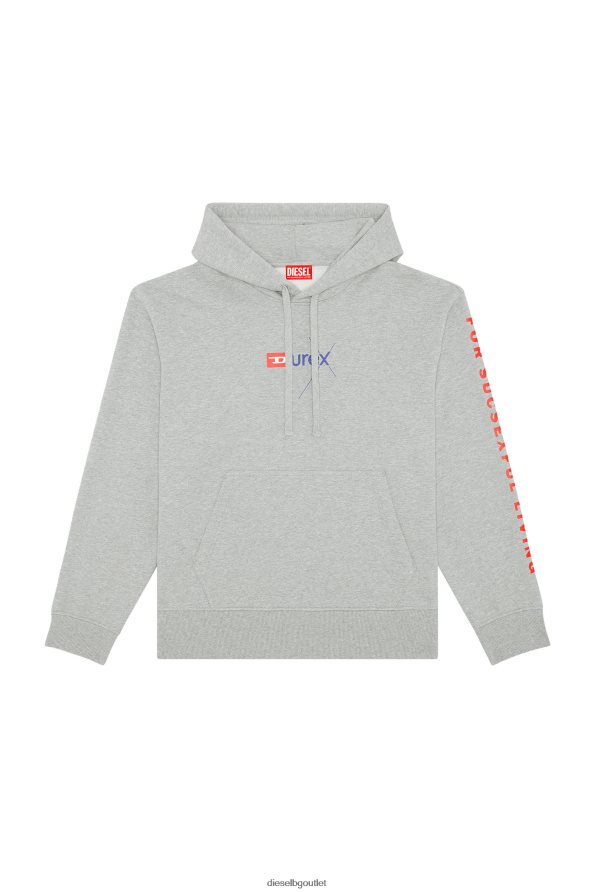 Diesel dx-s-macs-качулка мъже FTRH4D140 облекло сиво