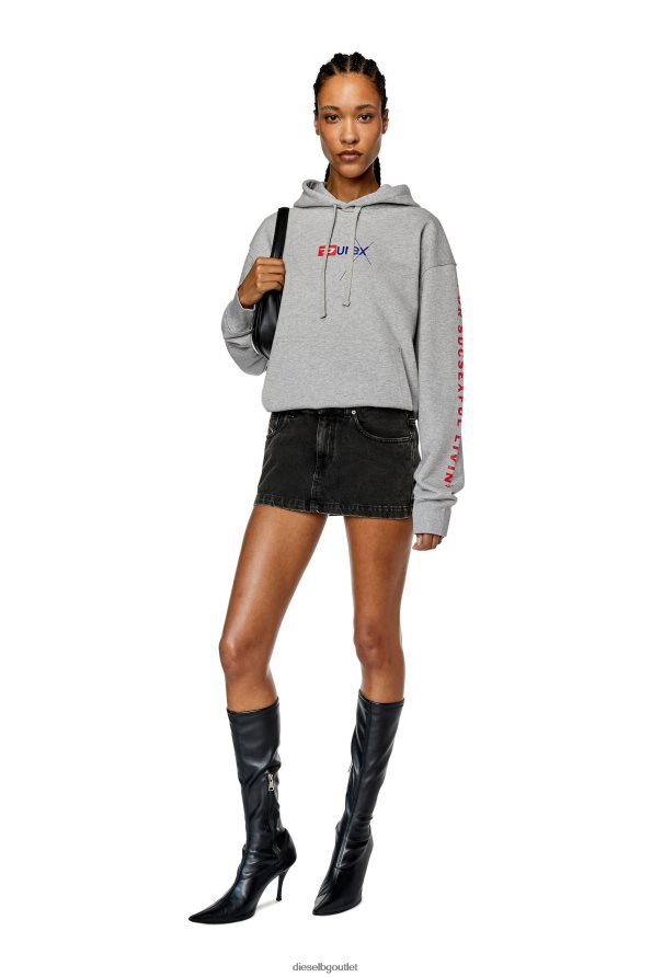 Diesel dx-s-macs-качулка мъже FTRH4D140 облекло сиво