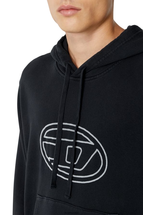 Diesel s-ginn-hood-e4 мъже FTRH4D101 облекло черен