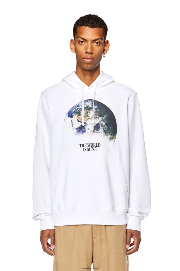 Diesel s-ginn-welt-качулка мъже FTRH4D131 облекло бяло