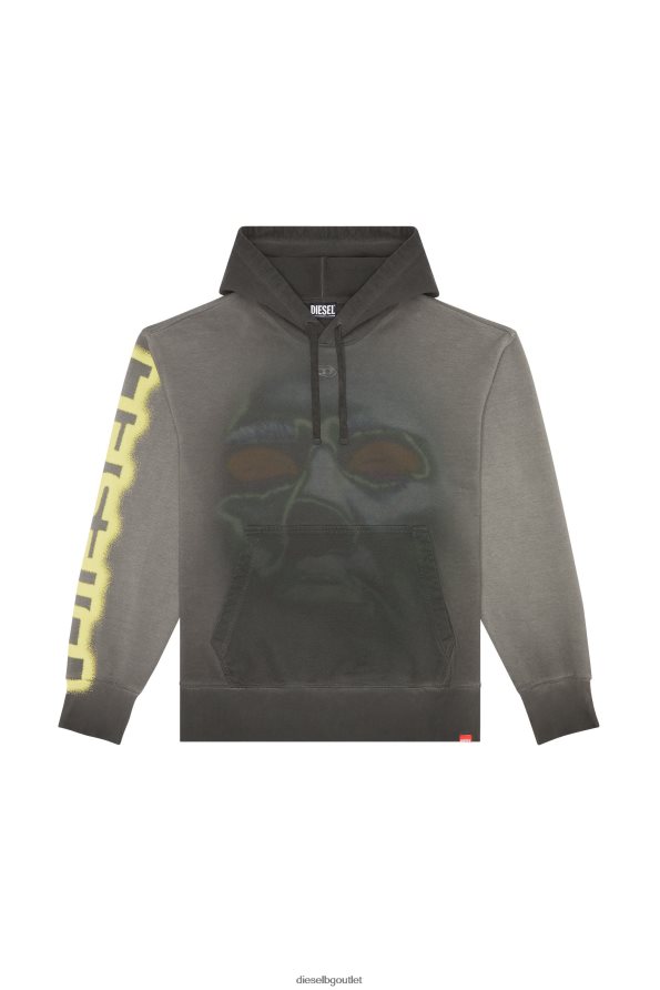 Diesel s-macs-качулка-h1 мъже FTRH4D164 облекло черен