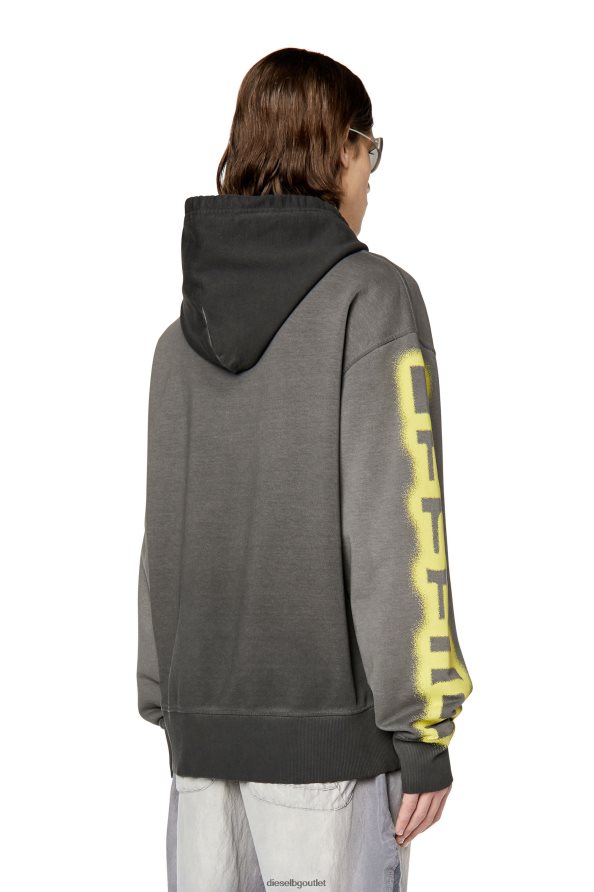 Diesel s-macs-качулка-h1 мъже FTRH4D164 облекло черен