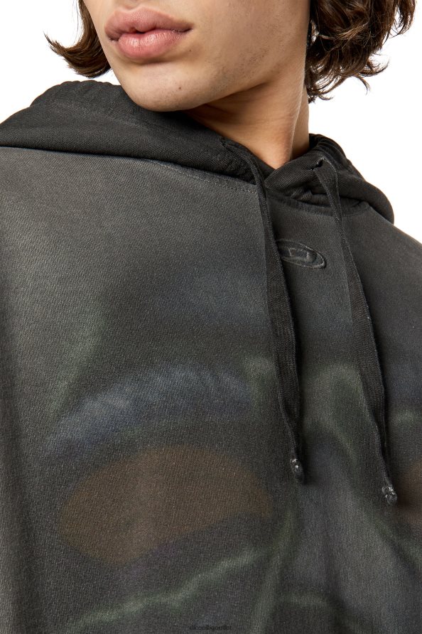 Diesel s-macs-качулка-h1 мъже FTRH4D164 облекло черен