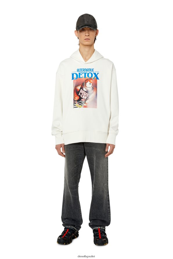 Diesel s-macsout-качулка мъже FTRH4D110 облекло бяло