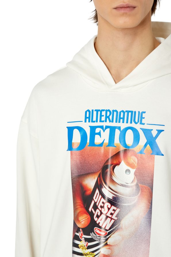 Diesel s-macsout-качулка мъже FTRH4D110 облекло бяло