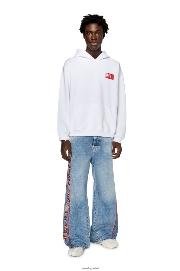 Diesel s-nlabel-качулка мъже FTRH4D133 облекло бяло