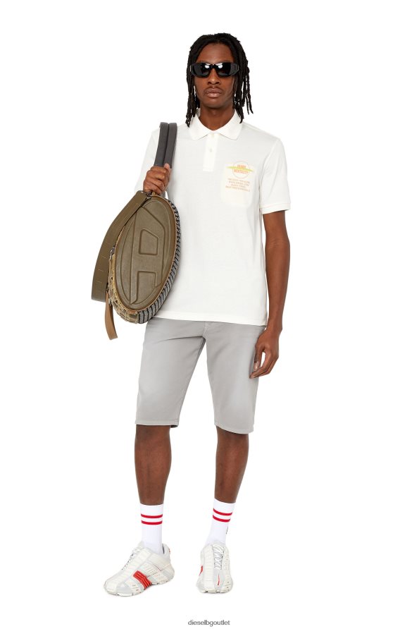 Diesel т-образна тапа мъже FTRH4D171 облекло бяло