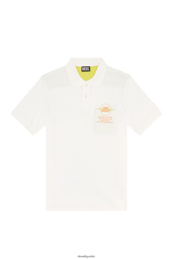 Diesel т-образна тапа мъже FTRH4D171 облекло бяло