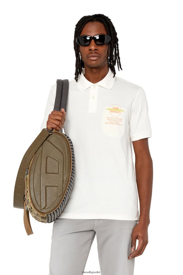 Diesel т-образна тапа мъже FTRH4D171 облекло бяло