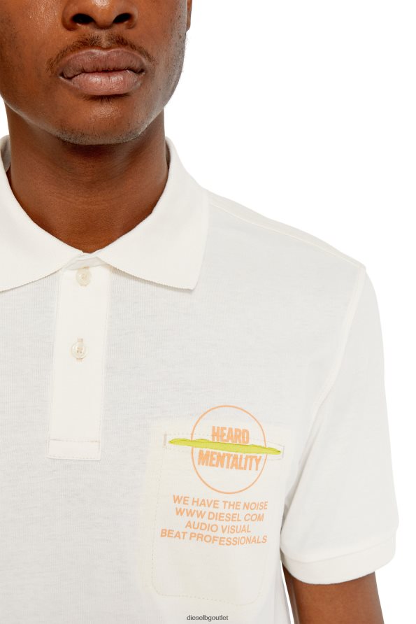 Diesel т-образна тапа мъже FTRH4D171 облекло бяло