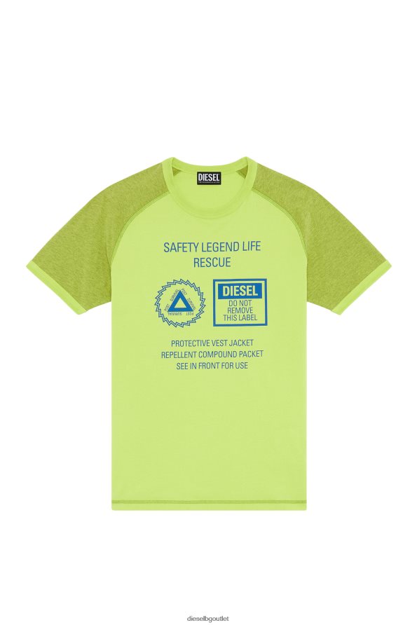 Diesel т-диеглана мъже FTRH4D203 облекло зелен флуо