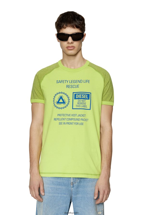 Diesel т-диеглана мъже FTRH4D203 облекло зелен флуо