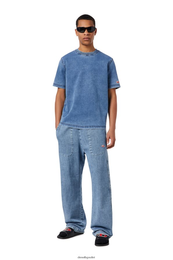 Diesel дънкова тениска d-biggor track мъже FTRH4D228 облекло светло синьо