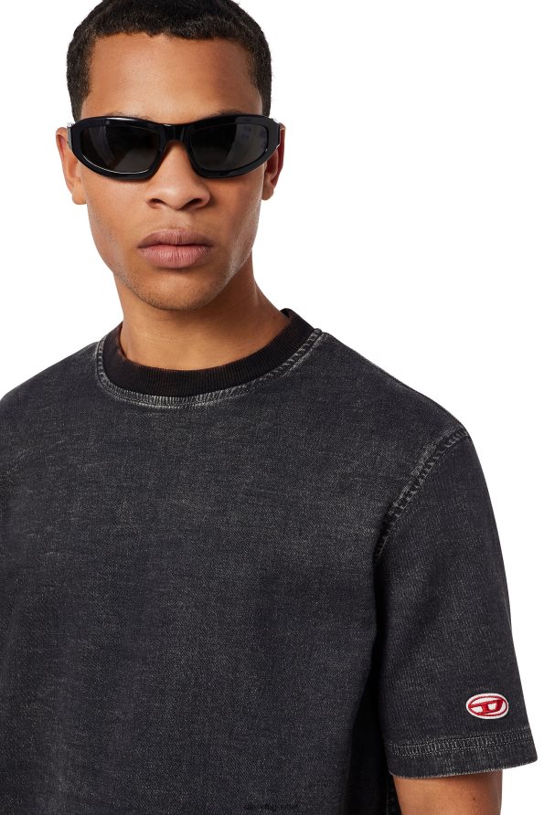 Diesel дънкова тениска d-biggor track мъже FTRH4D237 облекло черно/тъмно сиво