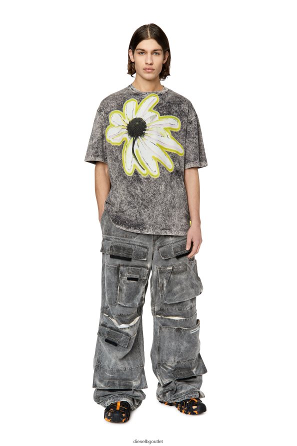 Diesel t-измиване-h3 мъже FTRH4D235 облекло черен