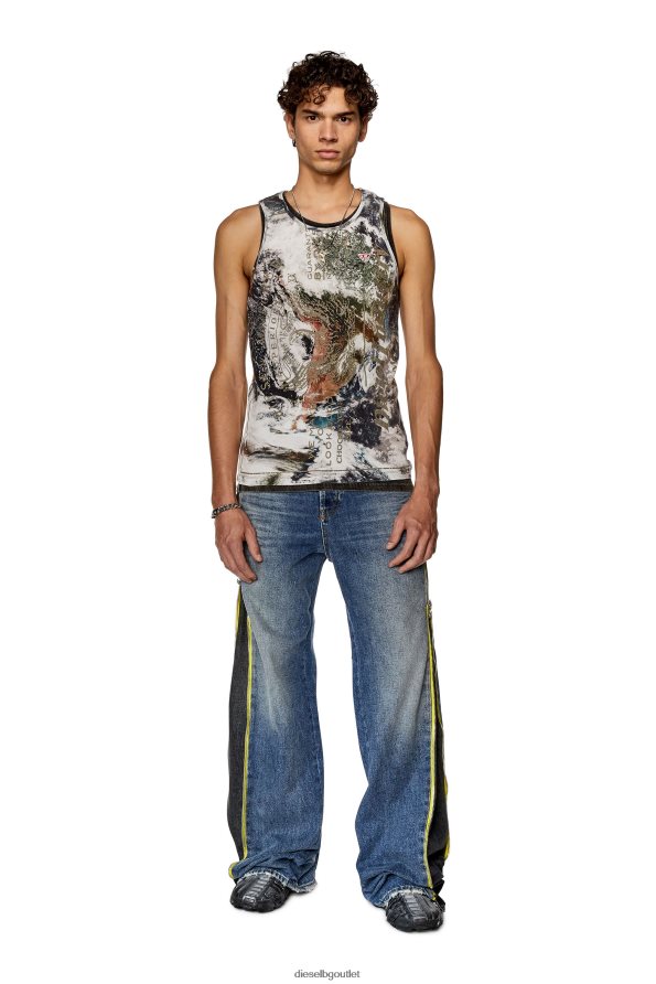 Diesel t-повдигане-l2 мъже FTRH4D275 облекло Черно бяла