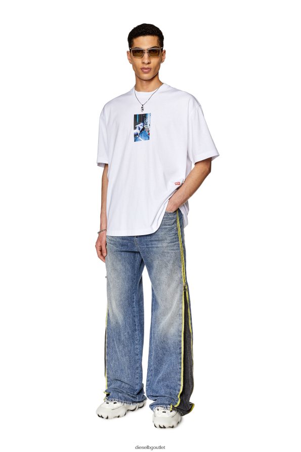 Diesel t-измиване-l3 мъже FTRH4D185 облекло бяло