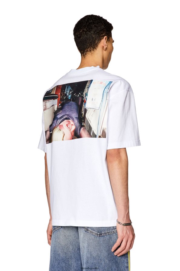 Diesel t-измиване-l3 мъже FTRH4D185 облекло бяло