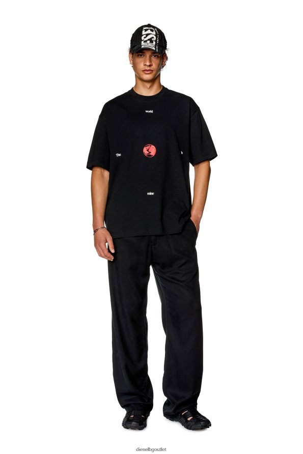 Diesel t-измиване-l9 мъже FTRH4D242 облекло черен