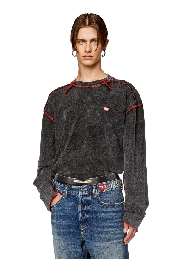 Diesel t-седмица-ls мъже FTRH4D277 облекло тъмно сив