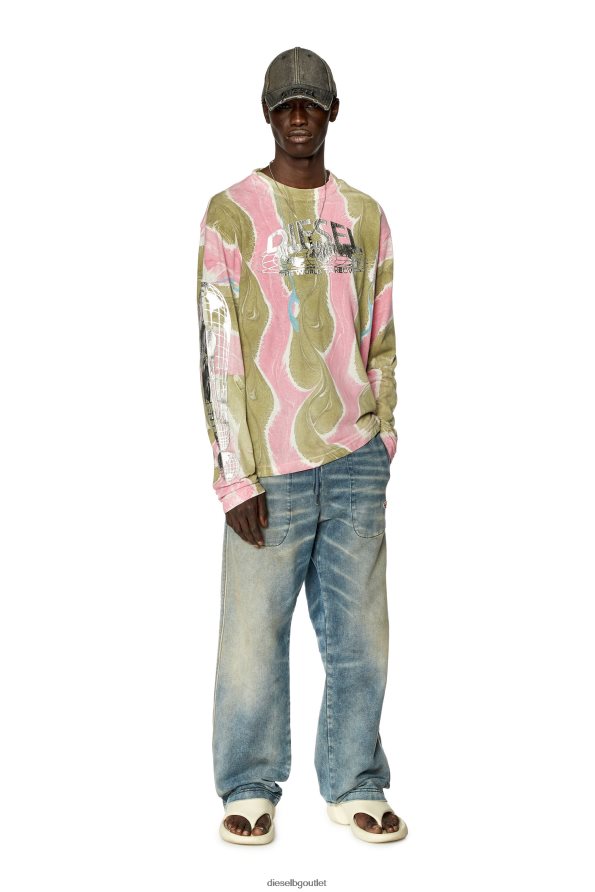 Diesel t-кран-ls-l4 мъже FTRH4D274 облекло розово/зелено