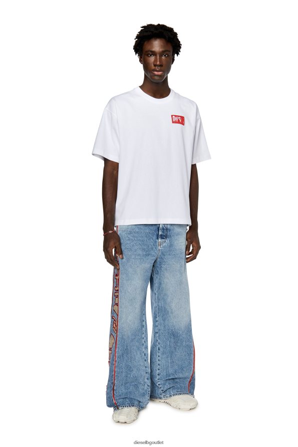 Diesel t-nетикет мъже FTRH4D241 облекло бяло