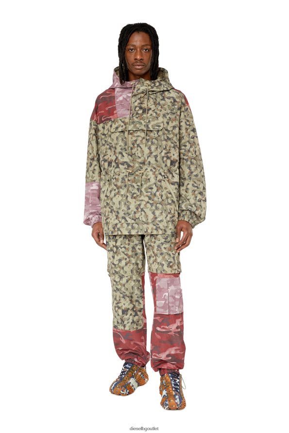 Diesel auwt-caleb-ht07 мъже FTRH4D48 облекло зелено/червено