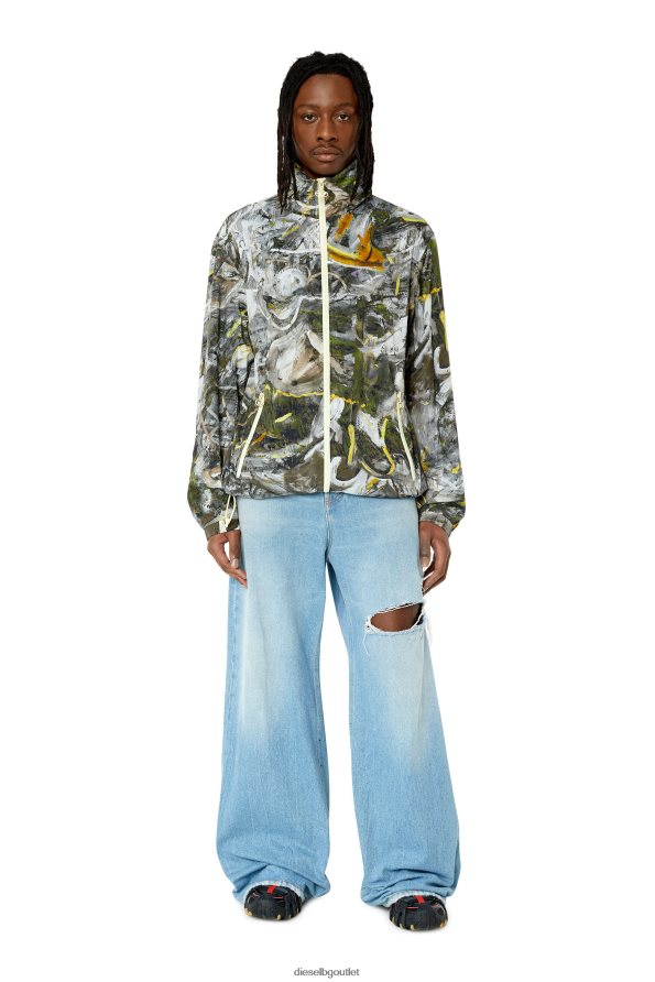 Diesel j-warrel-печат мъже FTRH4D47 облекло Черно бяла