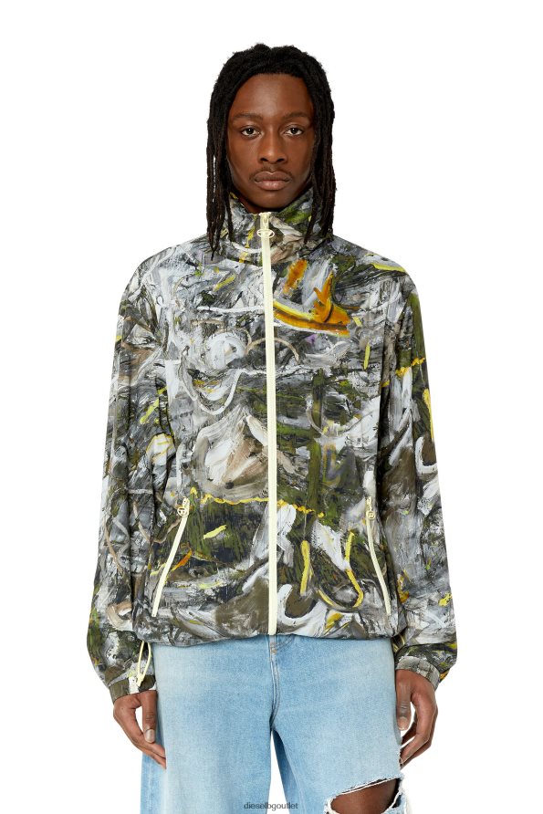 Diesel j-warrel-печат мъже FTRH4D47 облекло Черно бяла