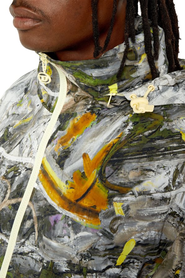 Diesel j-warrel-печат мъже FTRH4D47 облекло Черно бяла